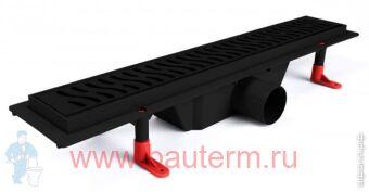 Душевой лоток 700мм HARMONY BLACK EDITION, боковой слив D50 MIANO