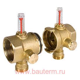 Два крайних элемента модульного коллектора с расходомером 1 1/4" x 3/4"E x DN32 GIACOMINI