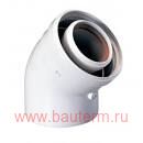 Коаксиальный отвод ППР для конденс котла 45грд Ду 60/100мм BAXI