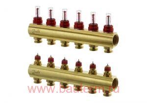 Коллектор FHF 6+6 с ротаметрами, Danfoss