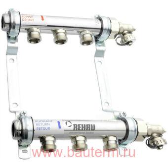 Коллектор HLV на 10 групп нерж сталь 1"х3/4" радиаторный REHAU RAUTITAN