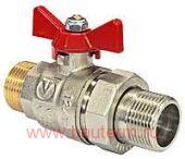 Кран шаровый с полусгоном (с американкой) нар-нар 1/2" (бабочка), VALTEC