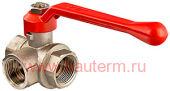 Кран шаровый трехходовой Т-образный 1/2", VALTEC
