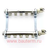 Коллектор HLV на 6 групп нерж сталь 1"х3/4" радиаторный REHAU RAUTITAN