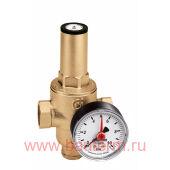 Редуктор давления с резьбой 1/4" под манометр 25 бар латунь 0,5 - 6 бар 1/2" Caleffi
